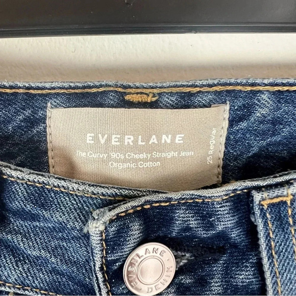 EVERLANE The Curvy 90s Cheeky Straight Jeans Size 25 Button Fly Rigid Denim - Picture 3 of 6